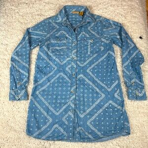 Wrangler Women’s Long Sleeve Western Denim Dress Size Small